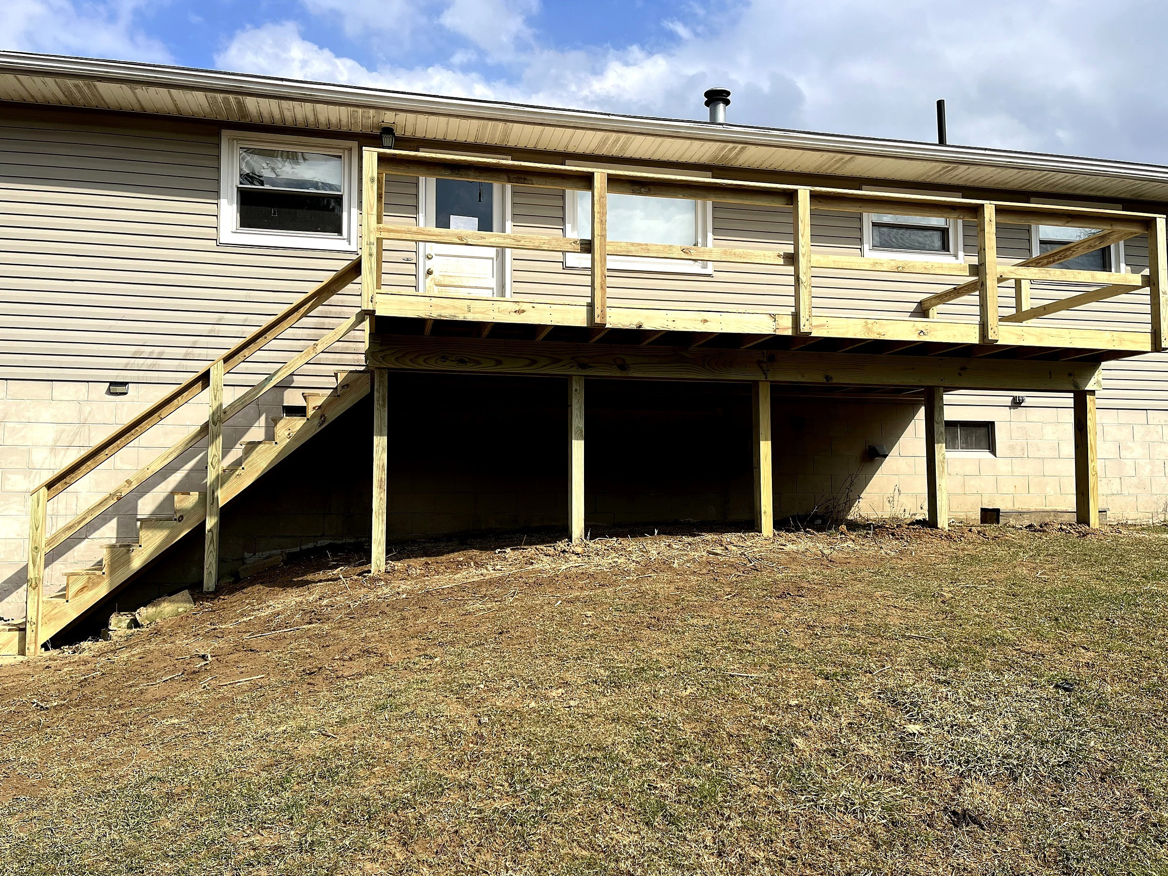 Custom Elevated Wood Deck, completed project photo 2