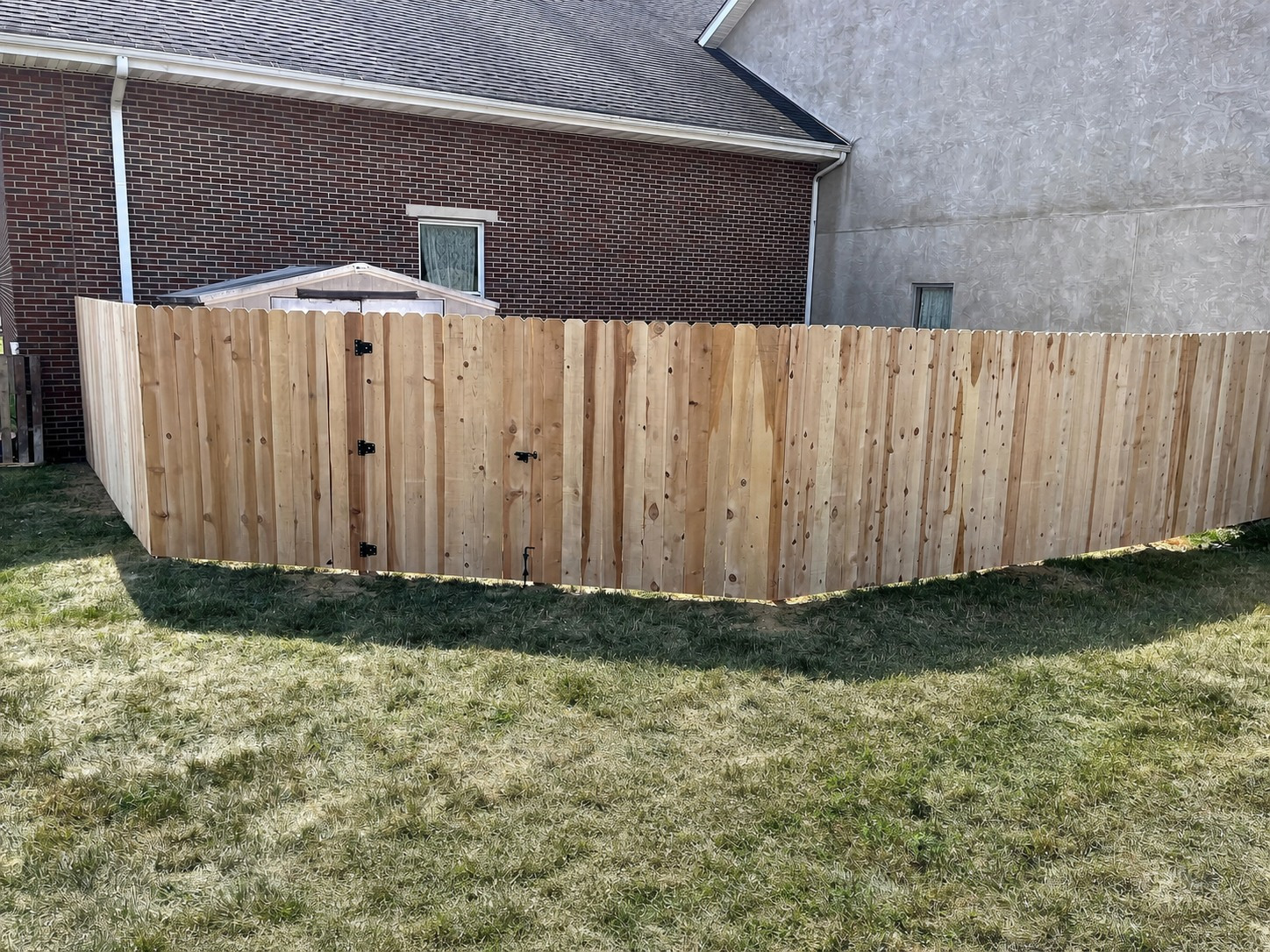 Handcrafted Cedar Privacy Fence, completed project photo 2